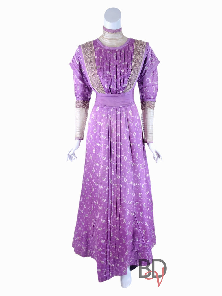 Purple Edwardian Silk Dress