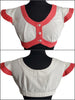 50s Crop Top in Cream and Red Cotton Twill