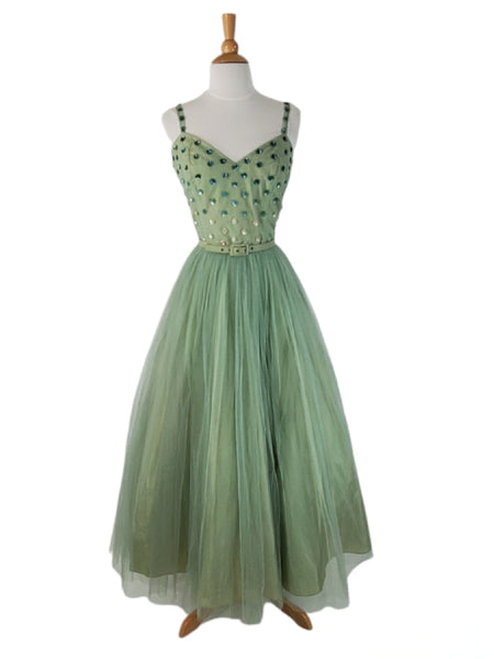 1940s 1950s Ball Gown Front View