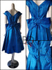 Back views of 50's party Dress in blue satin