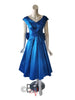 Front view of 1950's Bright Blue Party Dress With Full Skirt