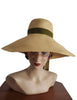 1940's Wide Brim Straw Hat, Front View on Jane