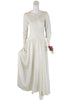 40s Cream Satin Wedding Dress or Formal Gown - sm