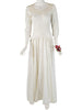 40s Cream Satin Wedding Dress or Formal Gown - sm