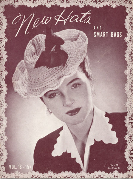 40s "New Hats and Smart Bags" 1944 Crochet Booklet (original, not PDF)