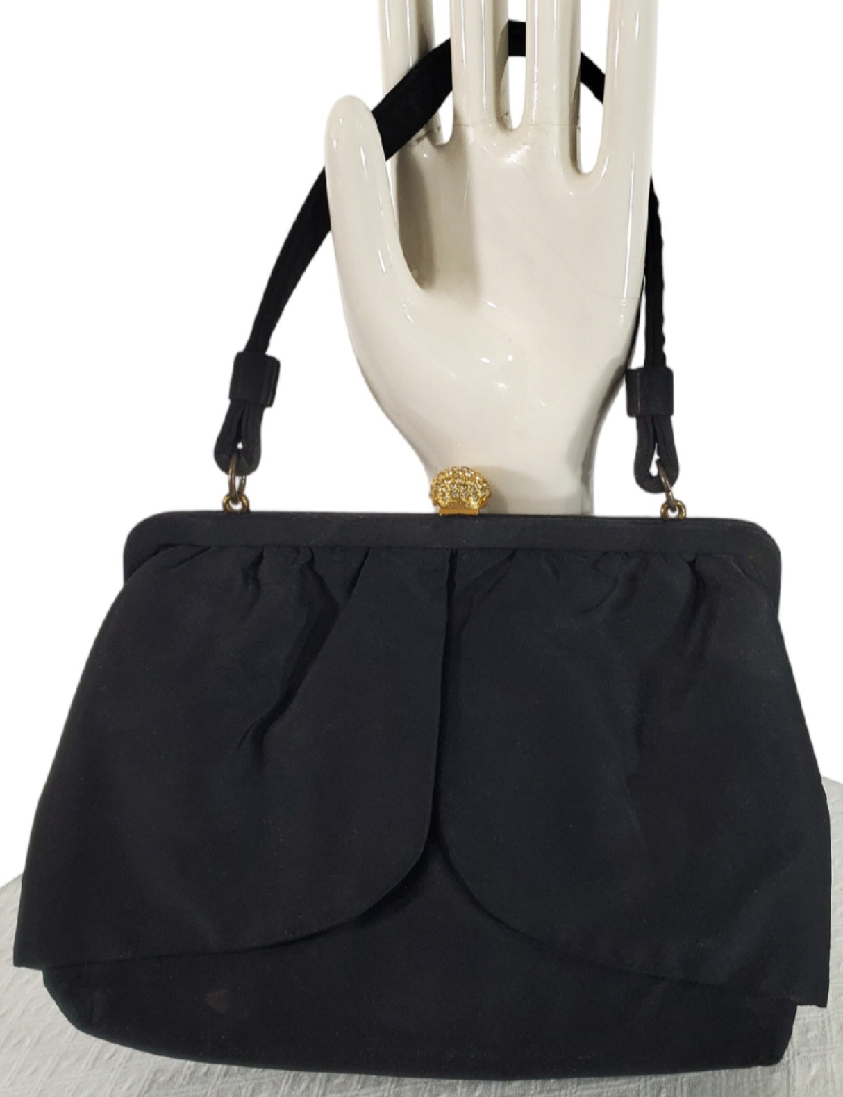 Late 40s/ Early 50s Black Fabric Handbag – Retro Kandy Vintage