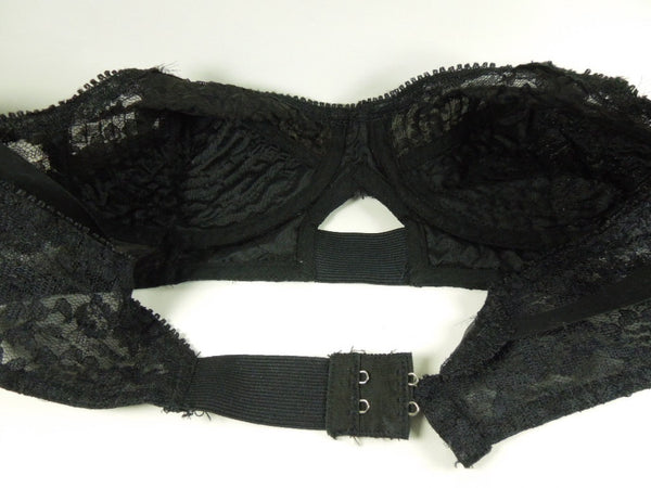 Black Lace Bullet Bra - 1950s, Logan's Clothing