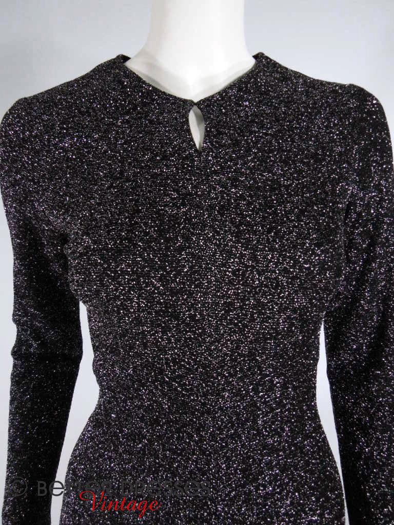 50s Black and SIlver Metallic Dress - sm – Better Dresses Vintage