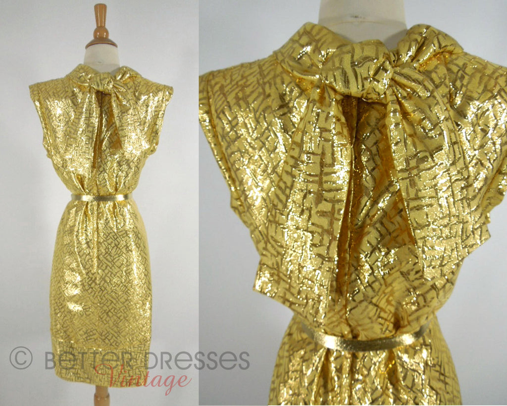 60s Gold Belted Mod Cocktail Dress – Better Dresses Vintage