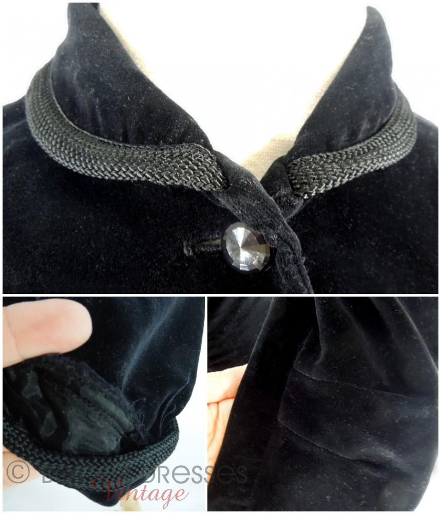 Vintage 1950s Jacket in Black Velvet by Jo Collins - sm – Better ...