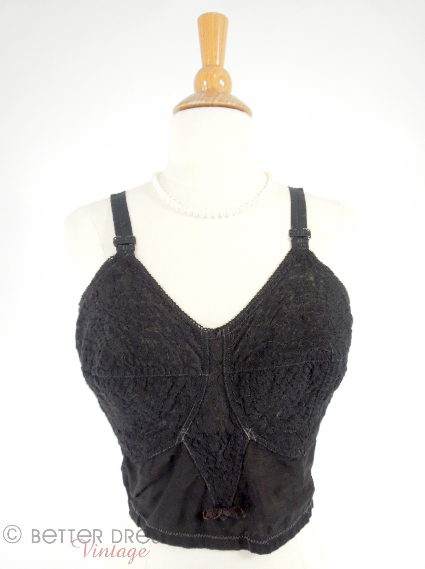 1950s Open back lace boned longline bra - 36B Small Medium – Vera Mode  Vintage