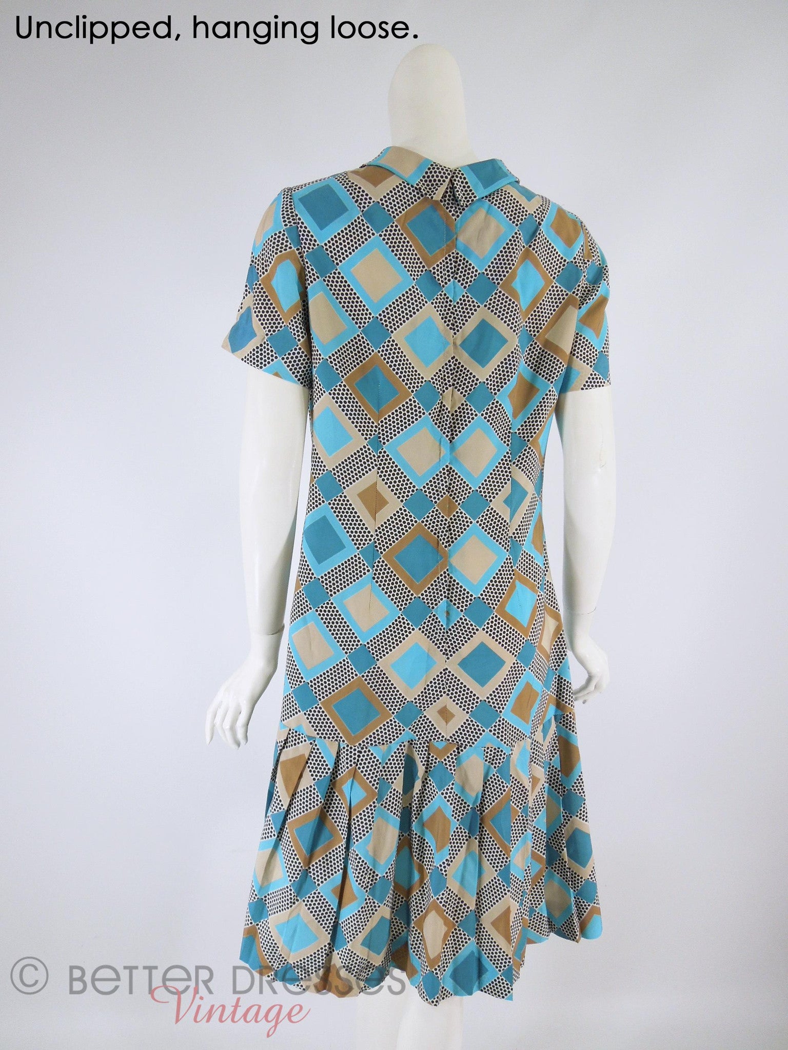 60s Teal + Taupe Drop Waist Mod Dress - med – Better Dresses Vintage