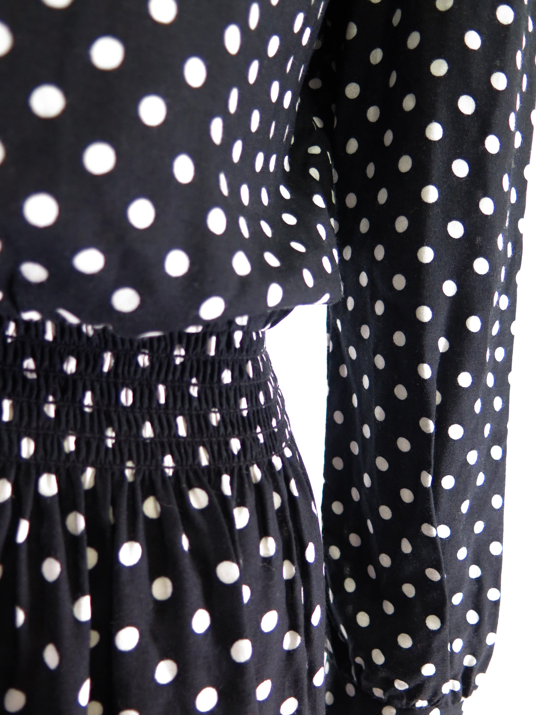 80s Does 40s Black Polka Dot Day Dress – Better Dresses Vintage
