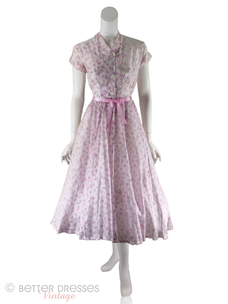 40s/50s Tissue Silk Floral Dress – Better Dresses Vintage