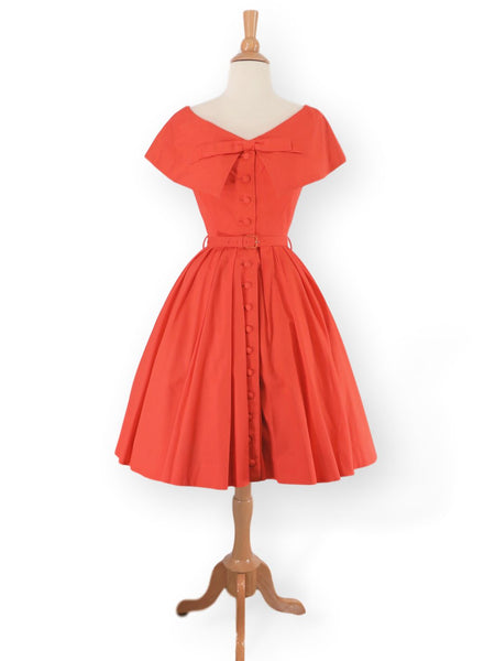 50s GiGi Young Dress in orange cotton