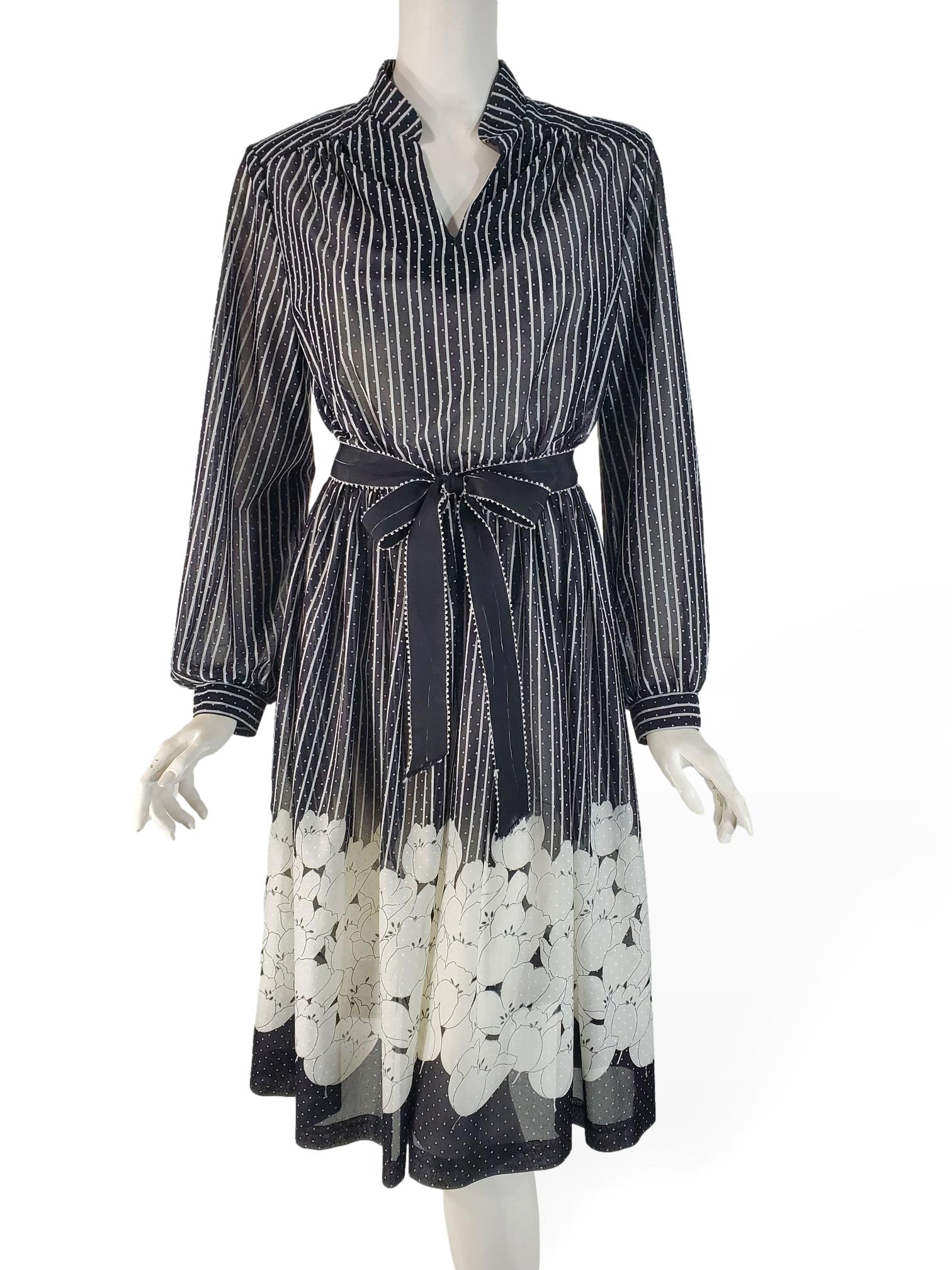 70s/80s Secretary Dress in Black and White – Better Dresses Vintage