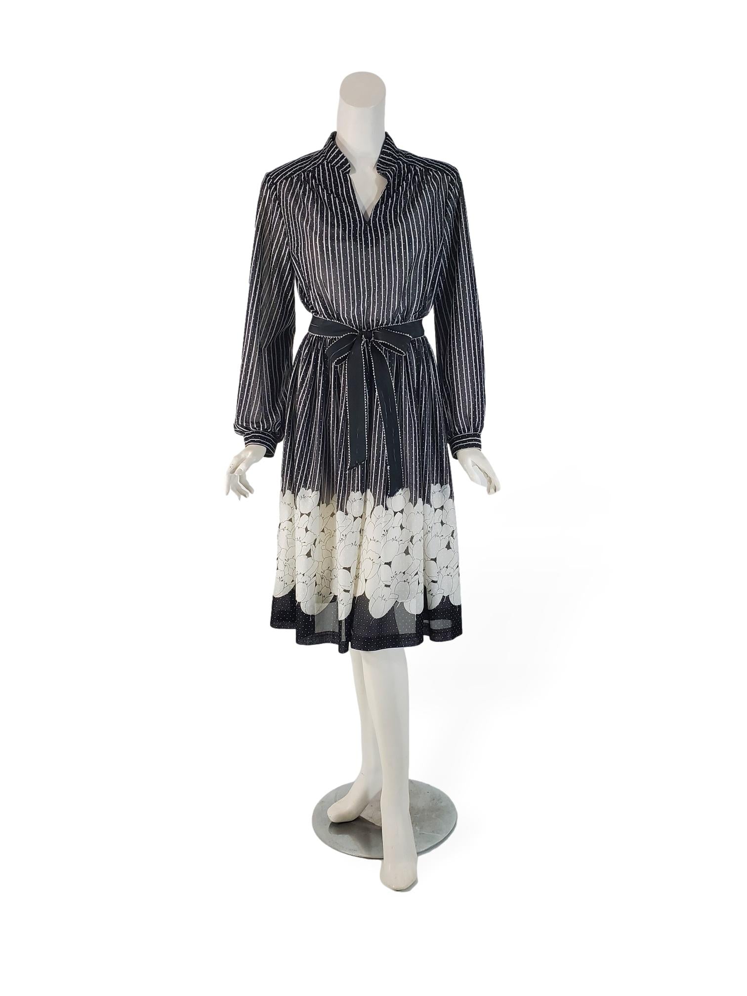 70s/80s Secretary Dress in Black and White – Better Dresses Vintage