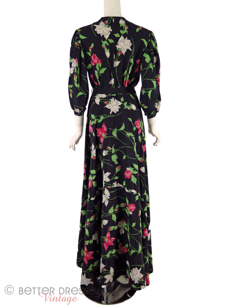 30s/40s Floral Rayon Dressing Gown – Better Dresses Vintage